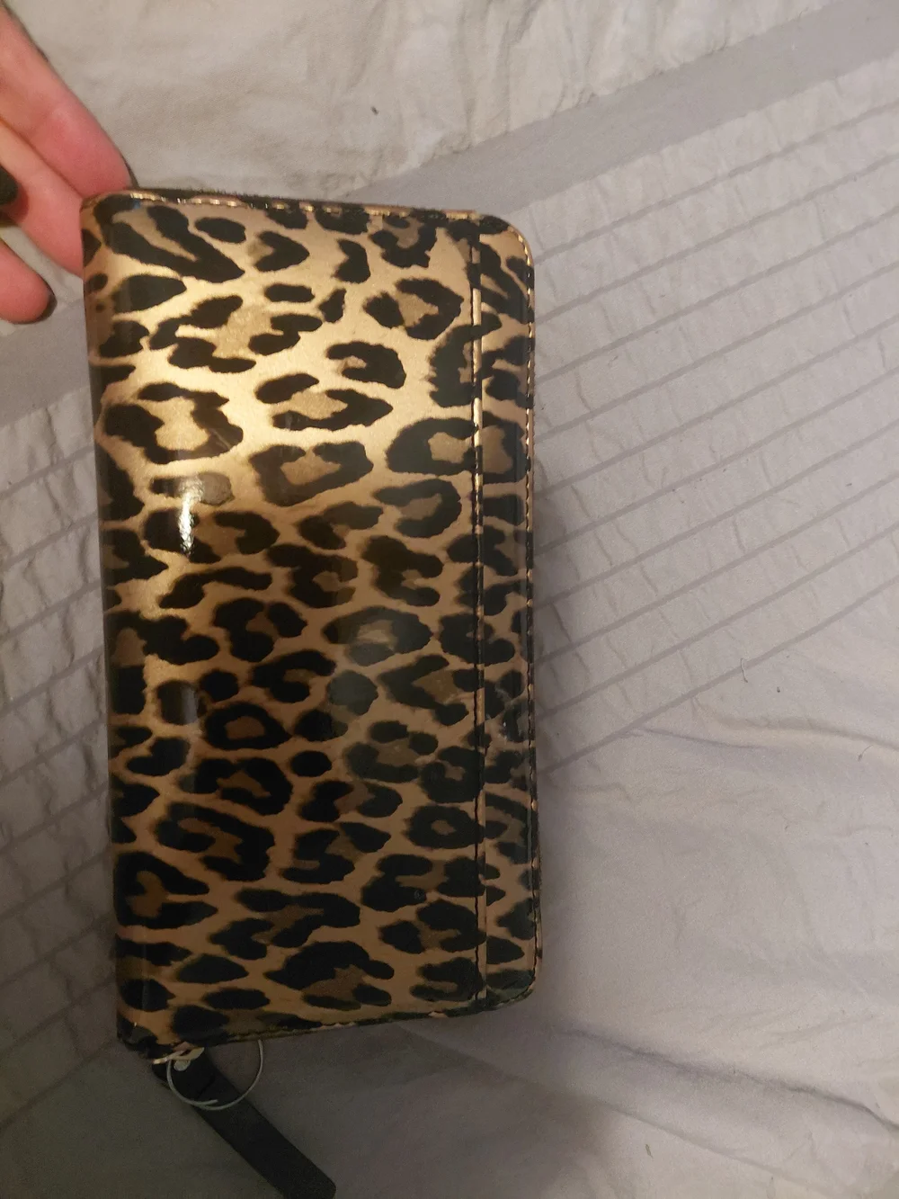 Leopard Print Phone Wallet Case - Gold/Black